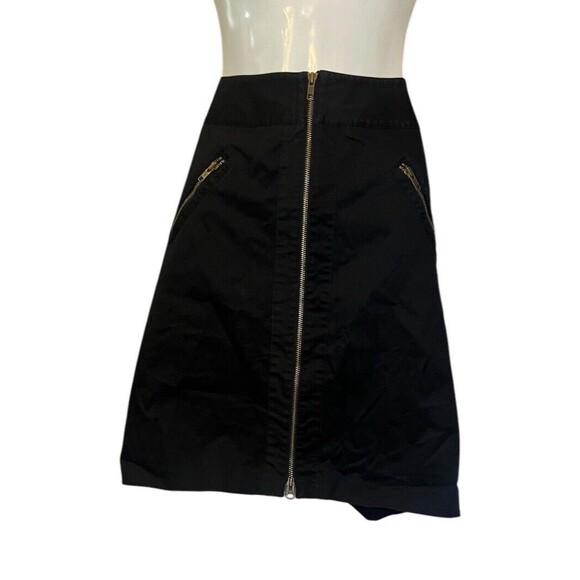Vintage The Limited Women's Size 10 Y2K Stretch A Front Zip A Line Moto Skirt - Picture 1 of 4